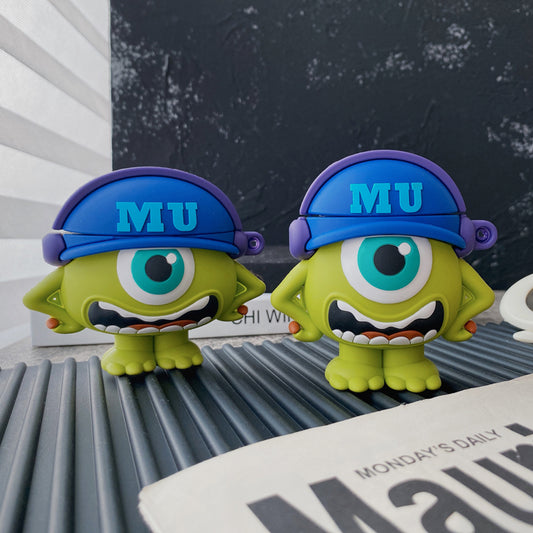 Mike Monster University Cartoon Character Inspired Airpods Case Cover compatible for gen 1/2/3 & Pro