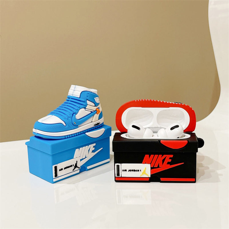 AJ1 X OW Protective Sneaker Shoebox Airpods Case Cover compatible for gen 1/2/3 & Pro