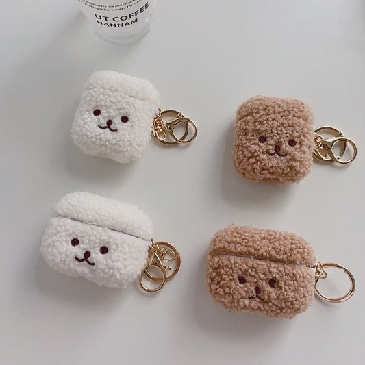 Cute Fluffy Novelty Animal Airpods Case Cover compatible for gen 1/2/3 & Pro